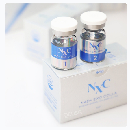 NxC NAD+ Exo Colla, potenciador de piel con exosomas de 5ª generación para regeneración celular avanzada en medicina estética.